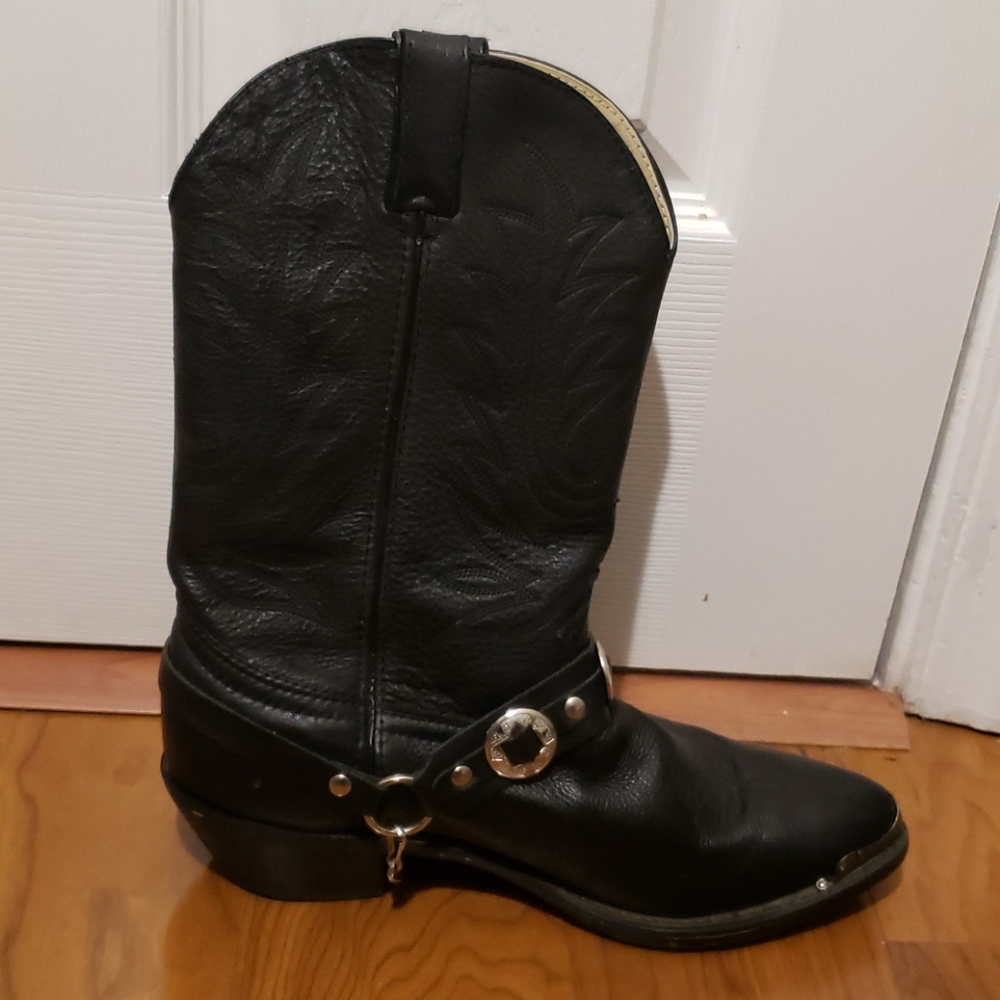 Durango Women's 11" Black Leather Cowboy Boot 10M